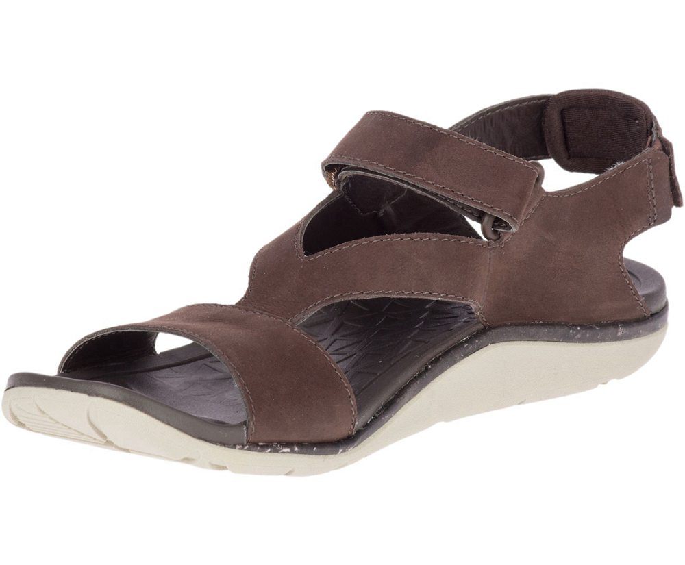 Sandálias Senhora - Merrell Trailway Backstrap Couro - Marrom - UAN570169